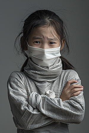 春季流感戴口罩预防传染病毒摄影图