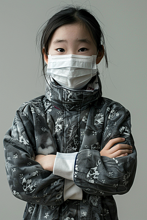 春季流感戴口罩高清医学摄影图