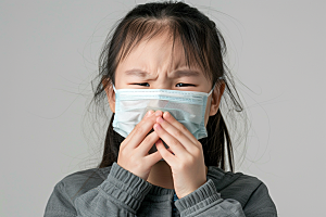 春季流感戴口罩流行病人物摄影图