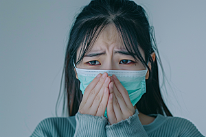 春季流感戴口罩预防传染流行病摄影图