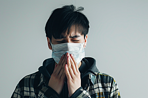 春季流感戴口罩人物医学摄影图