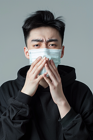 春季流感戴口罩医学预防传染摄影图