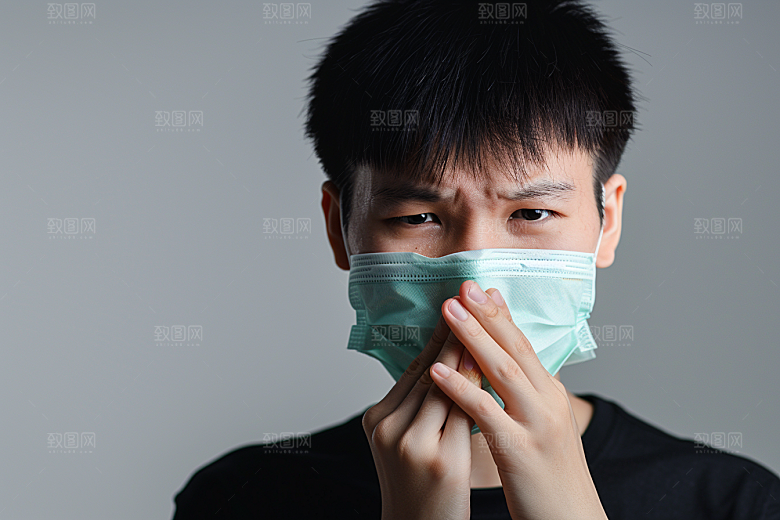 春季流感戴口罩高清医疗摄影图
