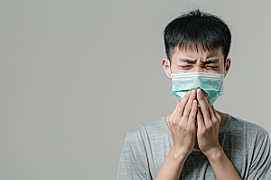 春季流感戴口罩病毒预防传染摄影图