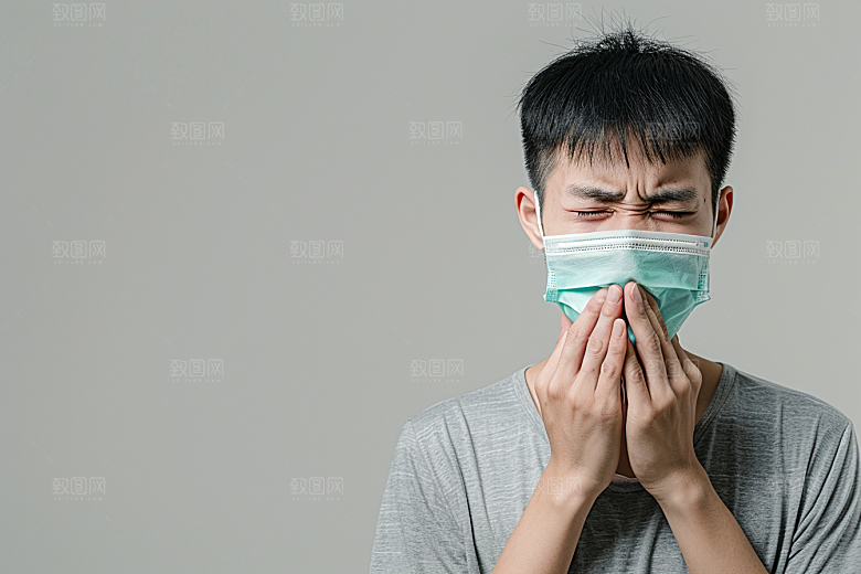 春季流感戴口罩病毒预防传染摄影图