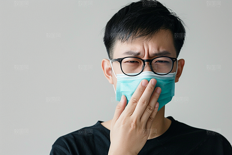 春季流感戴口罩高清人物摄影图