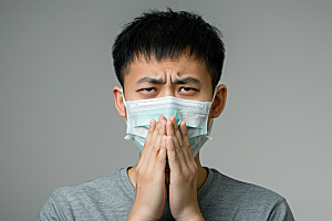 春季流感戴口罩高清流行病摄影图
