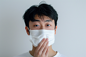 春季流感戴口罩高清病毒摄影图