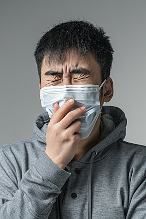春季流感戴口罩医疗高清摄影图