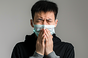 春季流感戴口罩医疗流行病摄影图