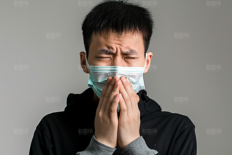 春季流感戴口罩医疗流行病摄影图