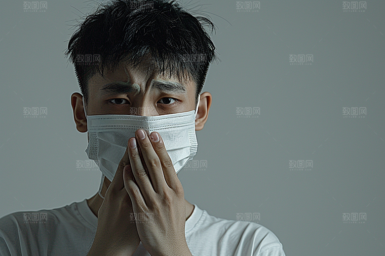 春季流感戴口罩传播流行病摄影图