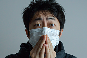 春季流感戴口罩病毒流行病摄影图