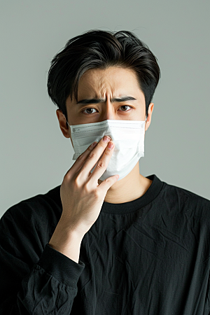 春季流感戴口罩预防传染流行病摄影图