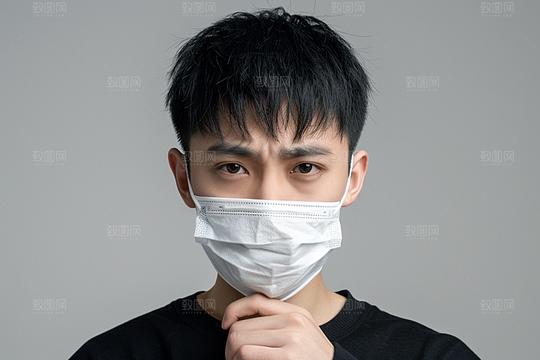 春季流感戴口罩医学医疗摄影图