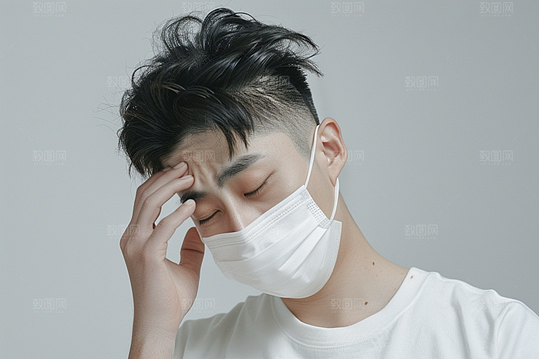 春季流感戴口罩传播高清摄影图
