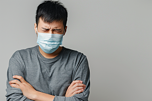 春季流感戴口罩传播流行病摄影图
