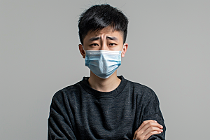 春季流感戴口罩流行病高清摄影图