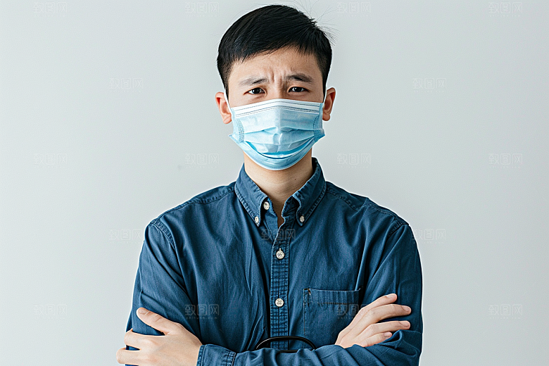 春季流感戴口罩医疗预防传染摄影图