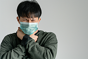 春季流感戴口罩人物流行病摄影图