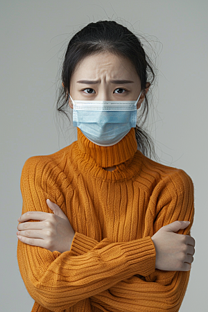 春季流感戴口罩高清流行病摄影图
