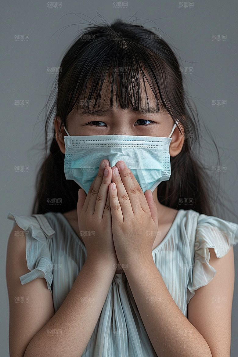 春季流感戴口罩病毒感冒摄影图