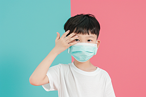 流感儿童预防传染高清摄影图