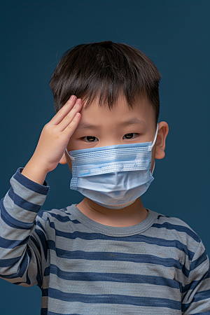 流感儿童发烧医疗摄影图