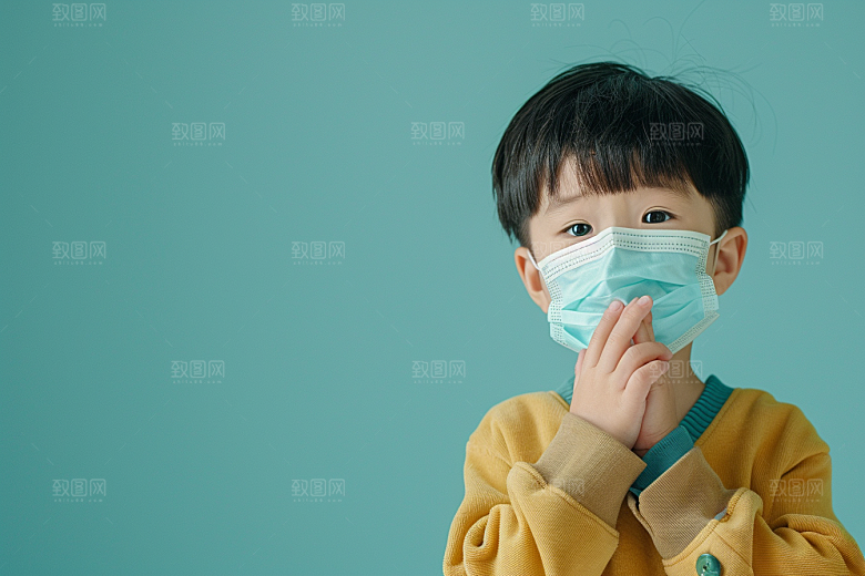 流感儿童发烧医学摄影图