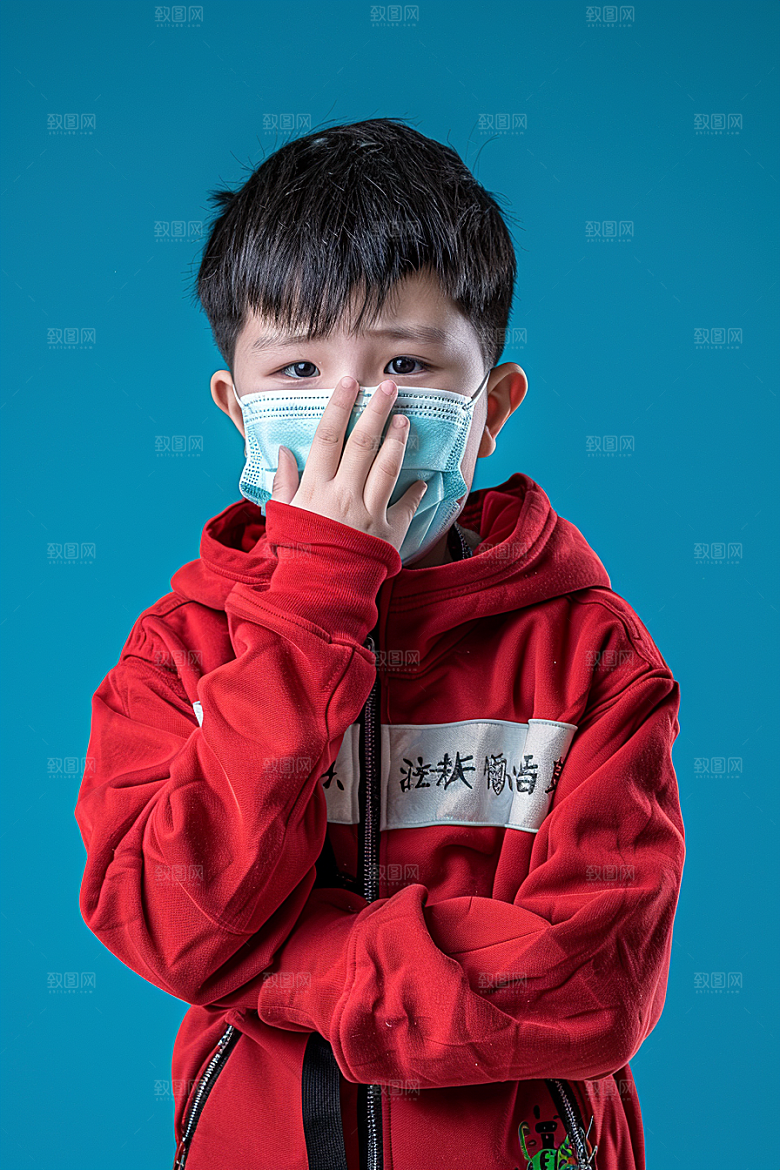 流感儿童人物医学摄影图
