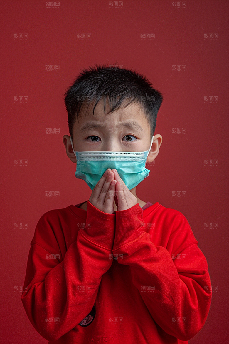 流感儿童预防传染流行病摄影图