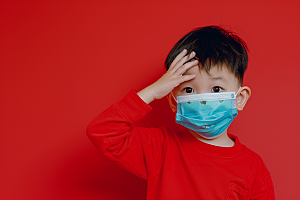 流感儿童医疗医学摄影图