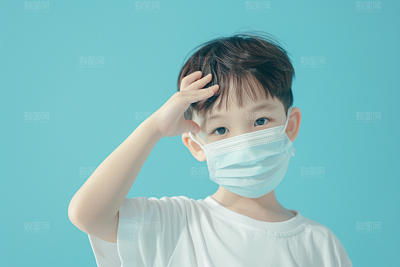 流感儿童感冒传播摄影图