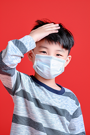 流感儿童医学流行病摄影图