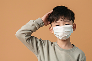 流感儿童高清流行病摄影图