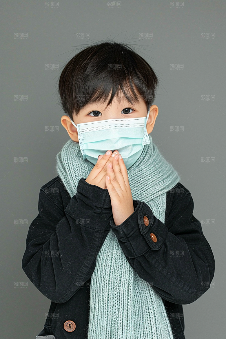 流感儿童高清传播摄影图