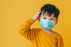 流感儿童肖像病毒摄影图
