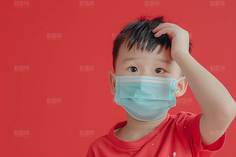 流感儿童预防传染流行病摄影图