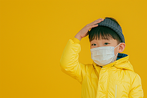 流感儿童流行病医疗摄影图
