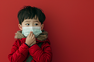 流感儿童感冒流行病摄影图