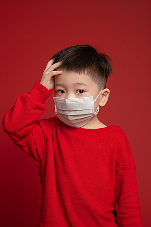 流感儿童感冒医疗摄影图