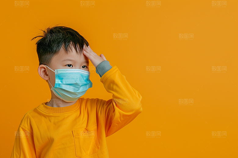 流感儿童医疗人物摄影图