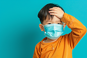 流感儿童医学肖像摄影图