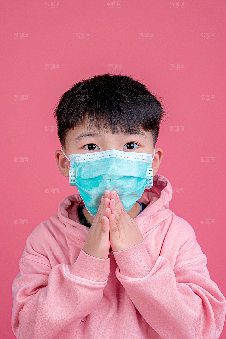 流感儿童预防传染感冒摄影图
