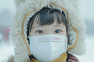 流感儿童医疗高清摄影图