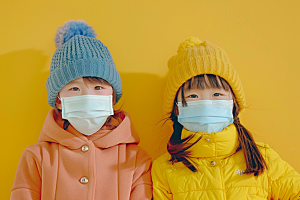流感儿童病毒高清摄影图