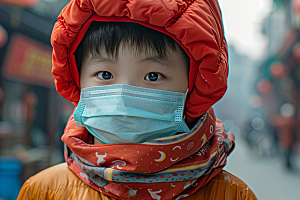 流感儿童感冒医学摄影图
