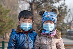 流感儿童肖像流行病摄影图