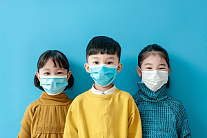流感儿童传播预防传染摄影图