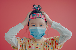 流感儿童肖像医学摄影图
